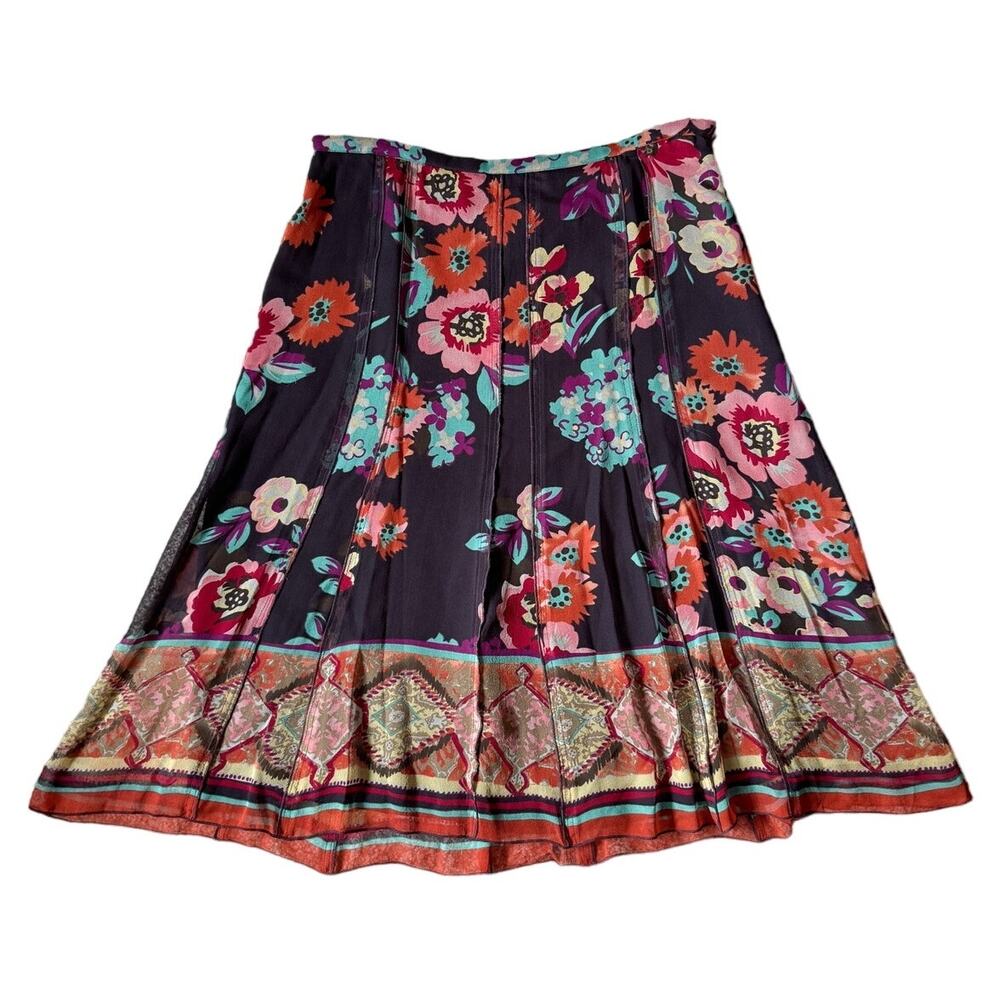 Vintage Allison Taylor Y2K Skirt Floral Silk Fairy Grunge Romantic 90s Artsy